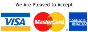 Accepted Payment - Visa MasterCard and AMEX